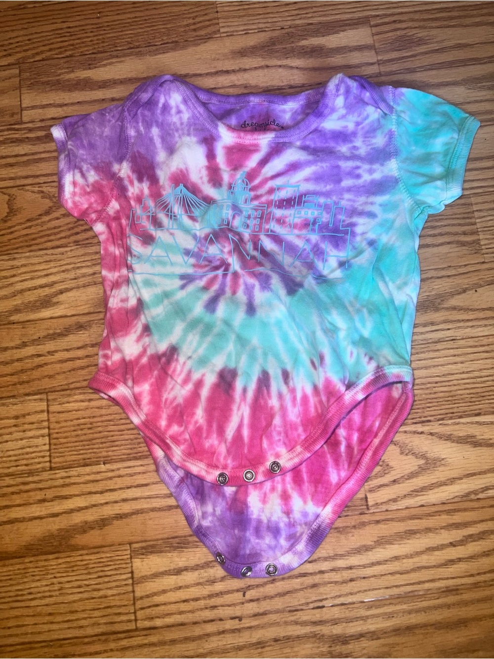 Tie-Dye Toddler One-Piece Bodysuit in Purple Pink Teal